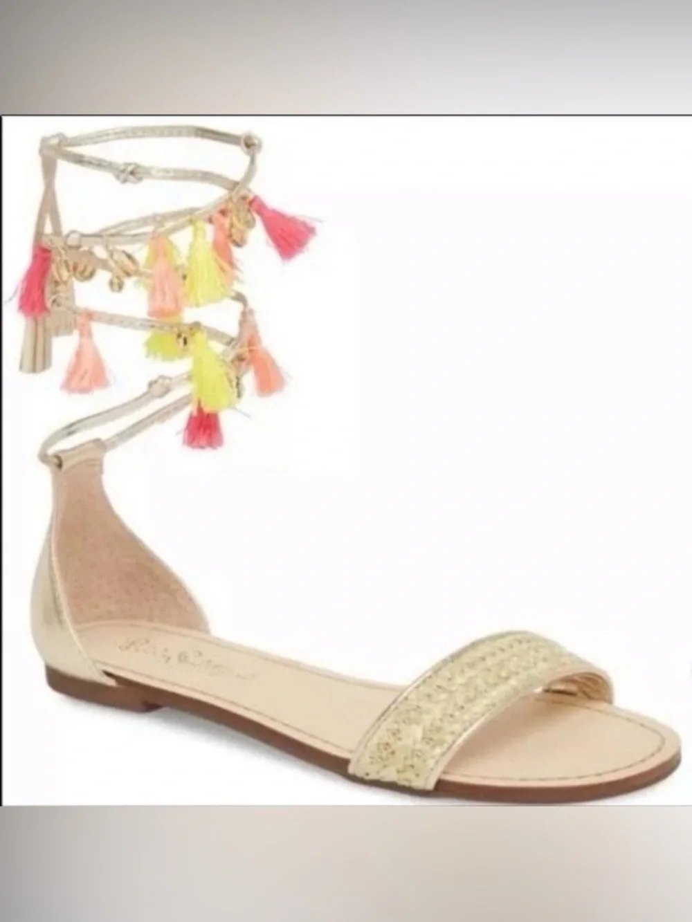 Lilly Pulitzer Willa Sandals Size 7.5 tassels resortwear vacation beach summer